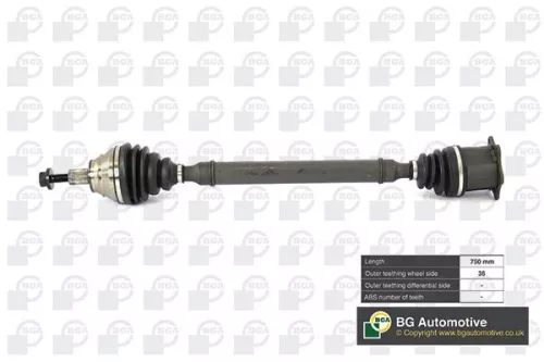BGA DS0100R Front Right Drive Shaft Fits Audi SEAT Skoda A3 Altea