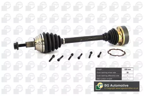 BGA DS9634L Front Left Drive Shaft Fits Audi SEAT Skoda A3 Altea