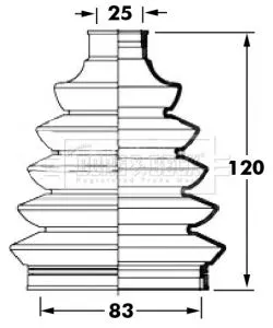 Borg & Beck BCB6048 Front Left Rear CV Boot Kit