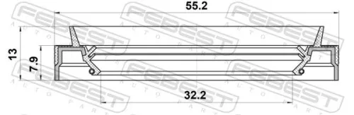 Febest 95JEY-34550813R Driveshaft Oil Seal Fits Dacia Infiniti