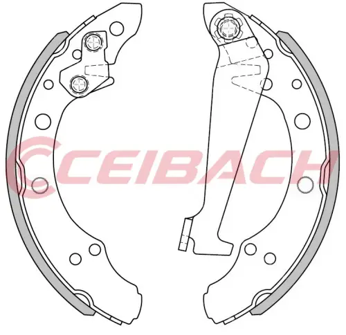 Ceibach Rear Brake Shoe Set Fits Audi Seat Skoda VW 80 A2 Arosa Caddy Citigo Mii